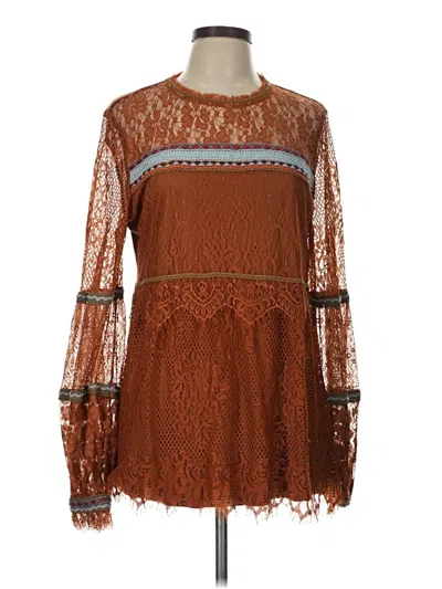 Pre-owned Blank London Long Sleeve Blouse In Brown