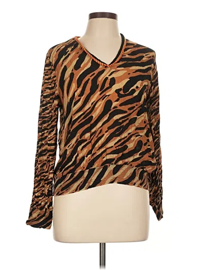 Pre-owned Blank London Long Sleeve Blouse In Brown