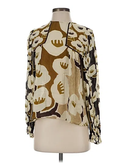 Pre-owned Blank London Long Sleeve Blouse In Brown