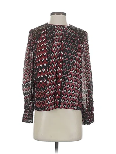 Pre-owned Blank London Long Sleeve Blouse In Burgundy