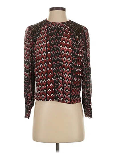 Pre-owned Blank London Long Sleeve Blouse In Burgundy