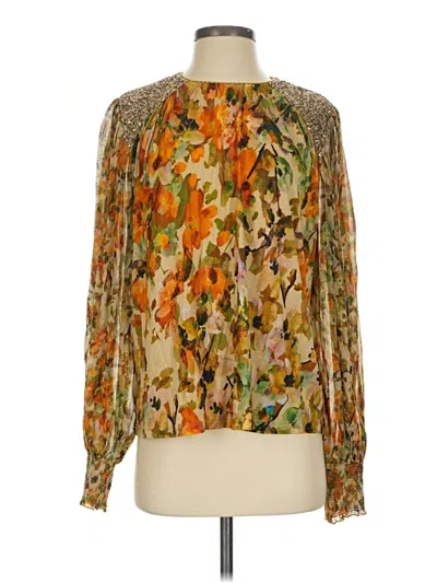 Pre-owned Blank London Long Sleeve Blouse In Gold