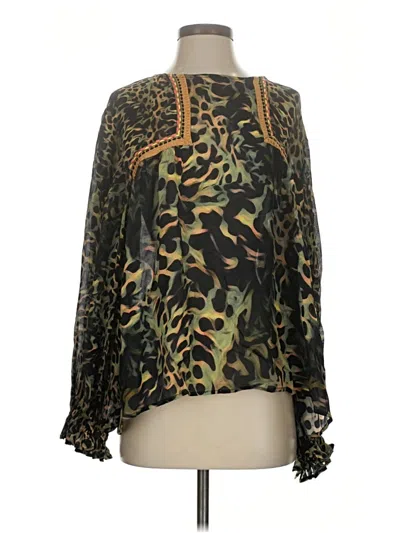 Pre-owned Blank London Long Sleeve Blouse In Green