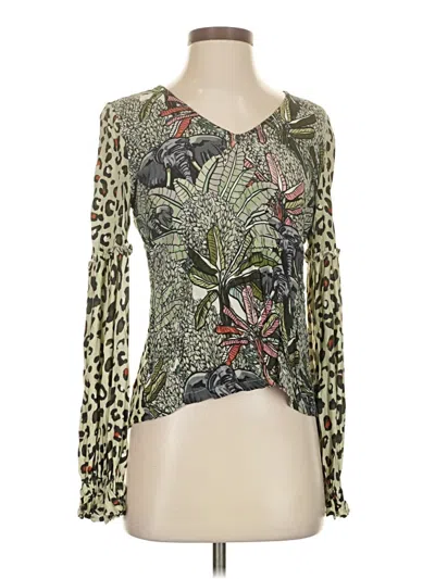 Pre-owned Blank London Long Sleeve Blouse In Green