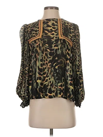 Pre-owned Blank London Long Sleeve Blouse In Green