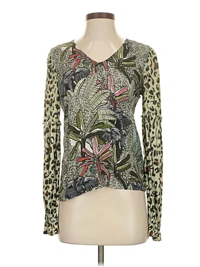 Pre-owned Blank London Long Sleeve Blouse In Green