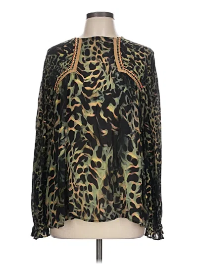 Pre-owned Blank London Long Sleeve Blouse In Green