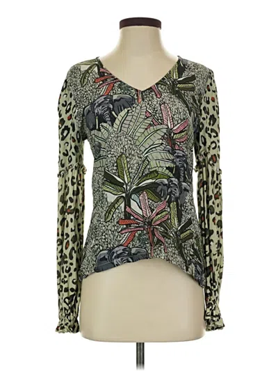 Pre-owned Blank London Long Sleeve Blouse In Green