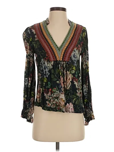Pre-owned Blank London Long Sleeve Blouse In Green