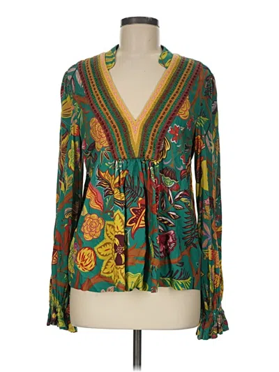 Pre-owned Blank London Long Sleeve Blouse In Green