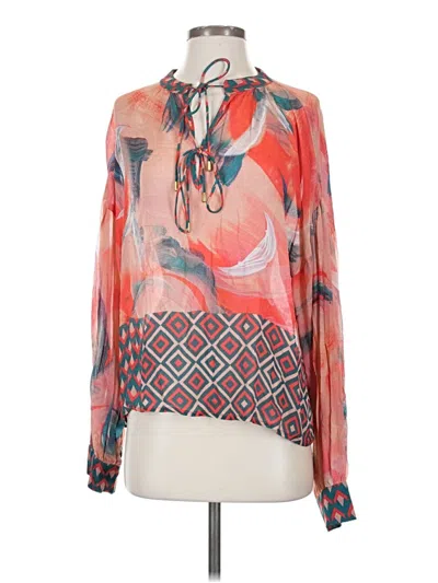 Pre-owned Blank London Long Sleeve Blouse In Orange