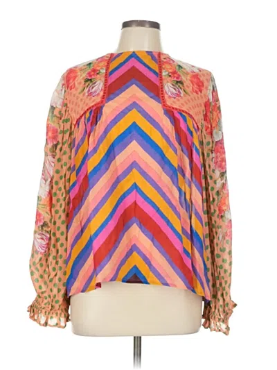 Pre-owned Blank London Long Sleeve Blouse In Orange