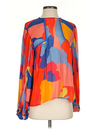 Pre-owned Blank London Long Sleeve Blouse In Orange
