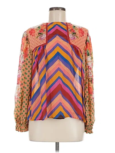 Pre-owned Blank London Long Sleeve Blouse In Orange