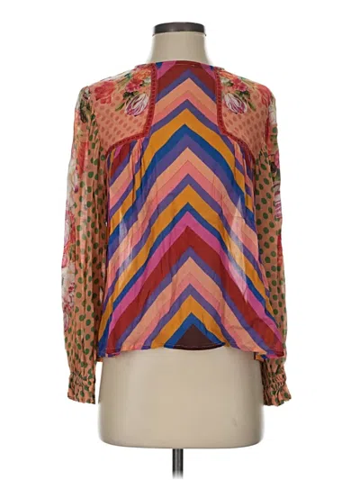 Pre-owned Blank London Long Sleeve Blouse In Orange