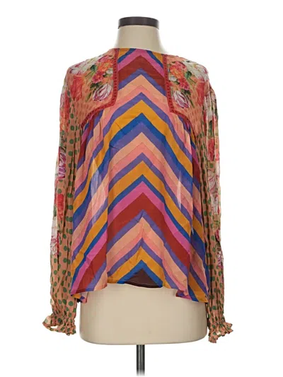 Pre-owned Blank London Long Sleeve Blouse In Orange