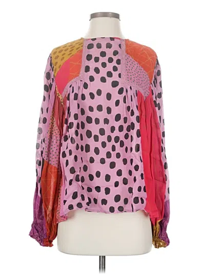 Pre-owned Blank London Long Sleeve Blouse In Pink