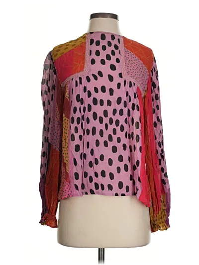 Pre-owned Blank London Long Sleeve Blouse In Pink