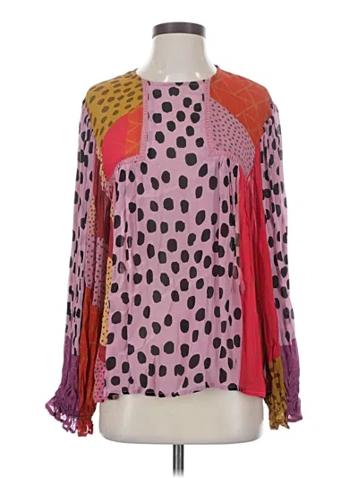 Pre-owned Blank London Long Sleeve Blouse In Pink