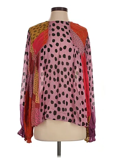 Pre-owned Blank London Long Sleeve Blouse In Pink