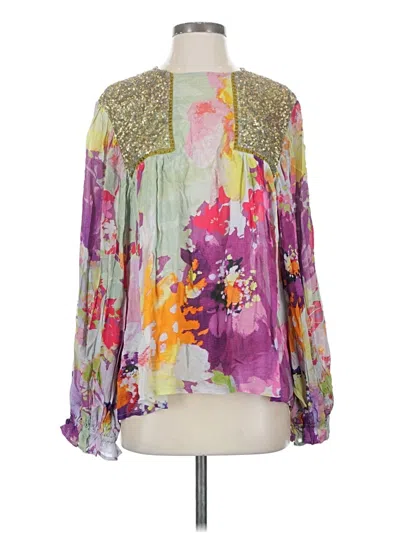 Pre-owned Blank London Long Sleeve Blouse In Purple