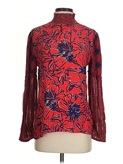 Pre-owned Blank London Long Sleeve Blouse In Red