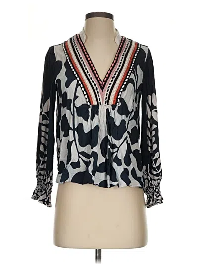 Pre-owned Blank London Long Sleeve Blouse In Silver