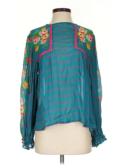 Pre-owned Blank London Long Sleeve Blouse In Teal