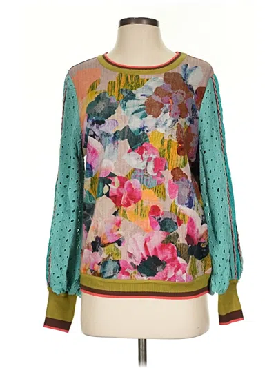 Pre-owned Blank London Long Sleeve Blouse In Teal