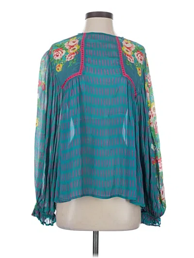 Pre-owned Blank London Long Sleeve Blouse In Teal