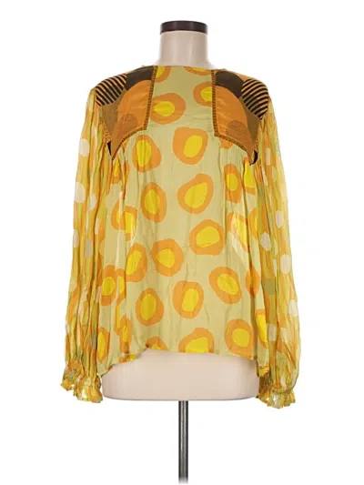 Pre-owned Blank London Long Sleeve Blouse In Yellow