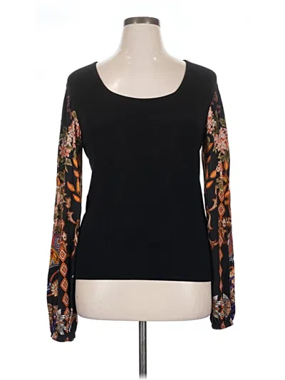Pre-owned Blank London Long Sleeve Top Black Scoop Neck Tops