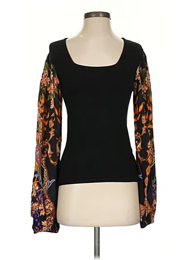 Pre-owned Blank London Long Sleeve Top Black Sweetheart Neckline Tops