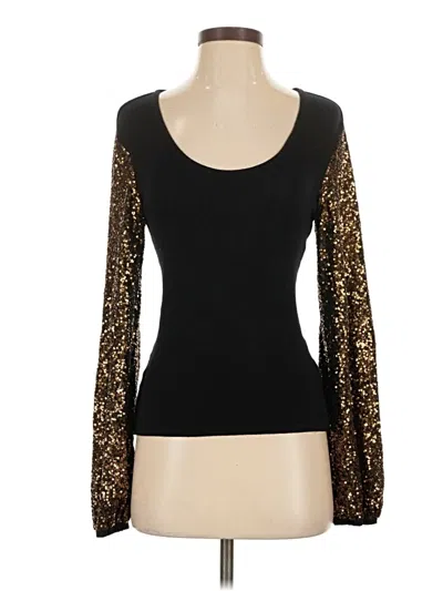 Pre-owned Blank London Long Sleeve Top Gold Scoop Neck Tops