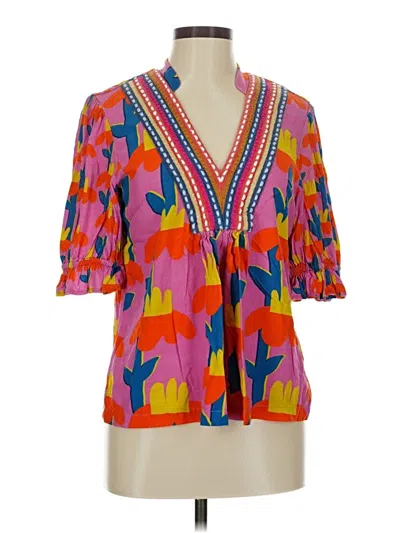 Pre-owned Blank London Short Sleeve Blouse In Orange