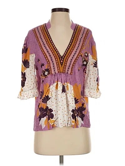 Pre-owned Blank London Short Sleeve Blouse In Purple