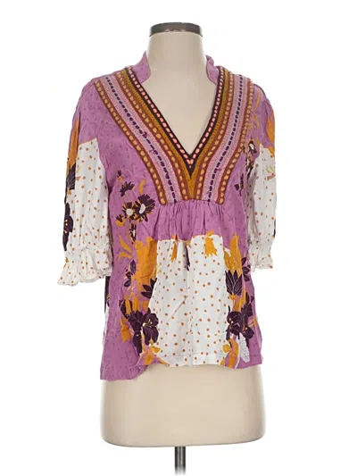 Pre-owned Blank London Short Sleeve Blouse In Purple