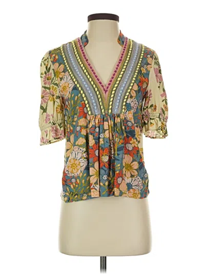 Pre-owned Blank London Short Sleeve Blouse In Tan