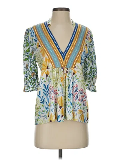 Pre-owned Blank London Short Sleeve Blouse In Yellow