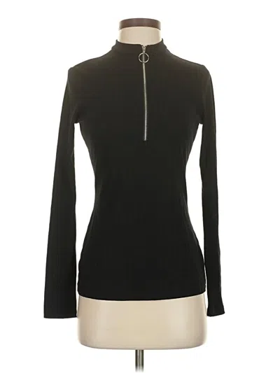 Pre-owned Blank Long Sleeve Top Black Turtleneck Tops