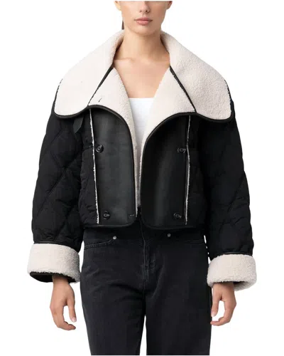 Blank Second Wind Quilted Sherpa Jacket In Black