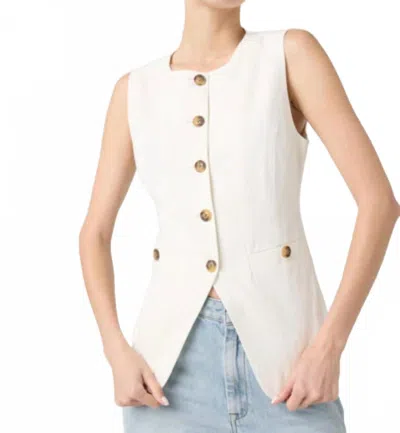 Blank Union Linen Vest In White