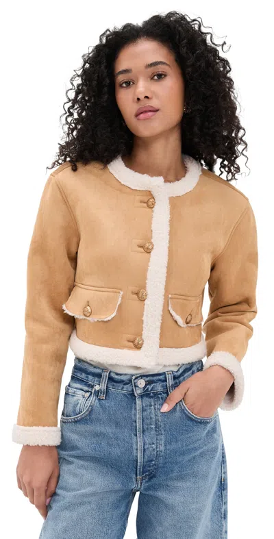 Blanknyc Ahead Of Curve Jacket Tan/cream Combo In Neutral