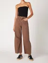 Blanknyc Barrel Leg Garment Dye Jeans In Coffee Bar In Brown