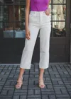 Blanknyc Baxter Crop White Nonstretch Cotton Ribcage Jeans In Head In The Clouds In Multi