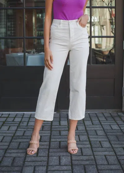 Blanknyc Baxter Crop White Nonstretch Cotton Ribcage Jeans In Head In The Clouds In Multi