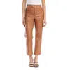 Blanknyc Baxter Faux Leather Ribcage Pant In Thick Skin In Brown