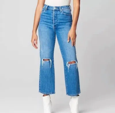 Blanknyc Baxter Ribcage Straight Leg Jeans In Wirl Wind In Blue