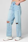 Blanknyc Baxter Ribcage Straight Leg With Rip Party Everyday In Multi