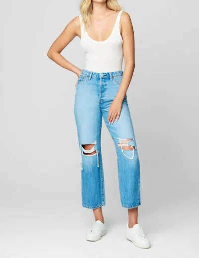 Blanknyc Baxter With Ripped Knee Jean In Over It In Blue